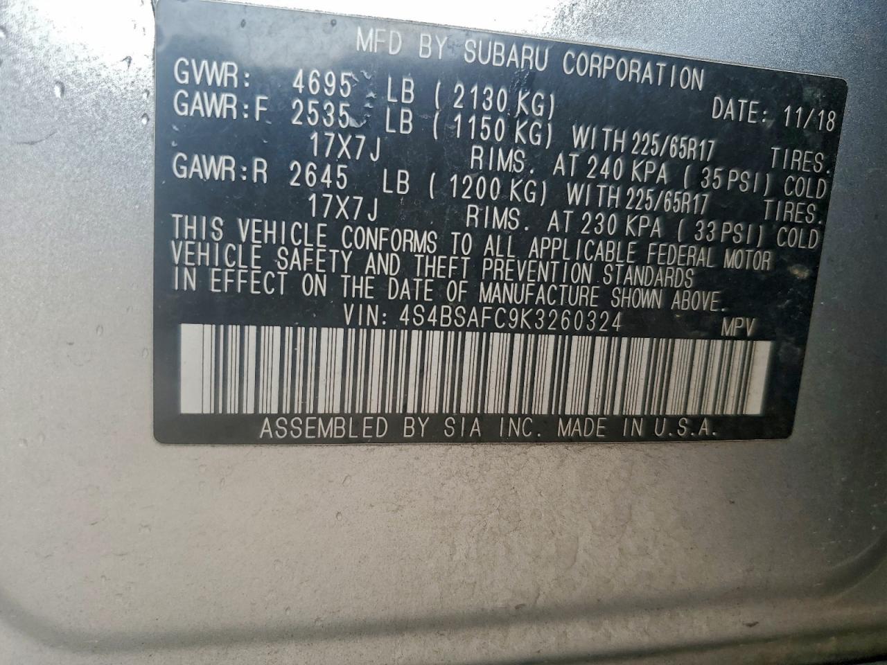 Subaru Outback 2.5i Premium Image 13