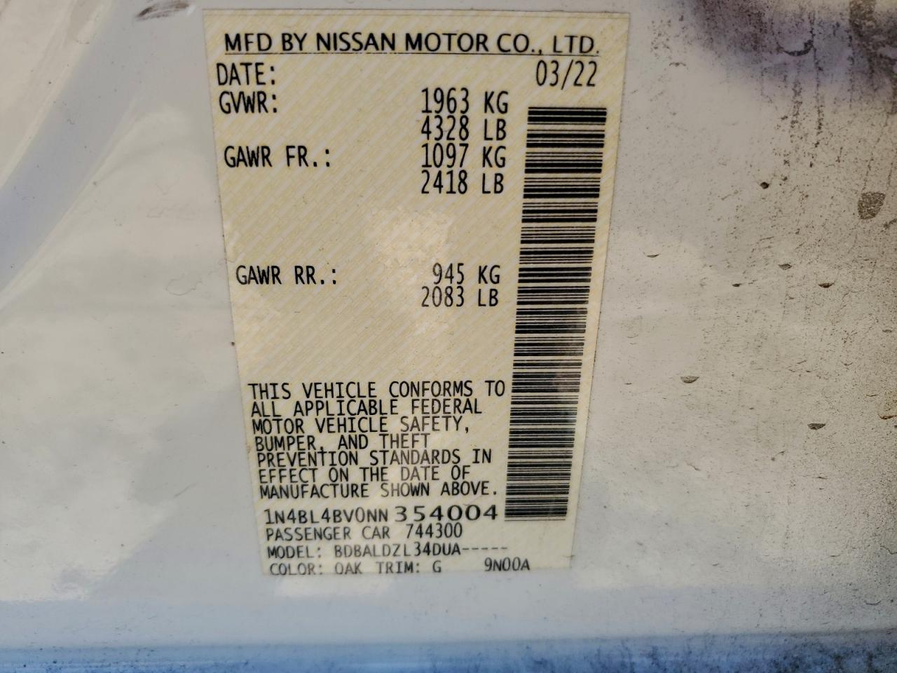 Nissan Altima S Image 12